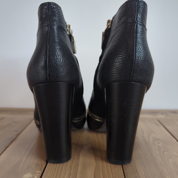 Rebecca Minkoff Black Leather Zipper Ankle Boots - Picture 7 of 14
